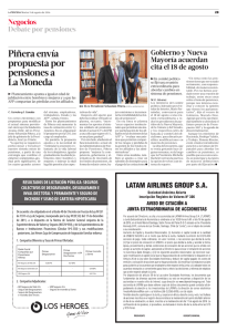 Piñera envía propuesta por pensiones a La Moneda