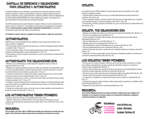 Cartilla de derechos y obligaciones para ciclistas y