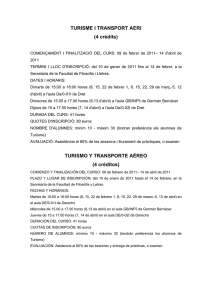 TURISME I TRANSPORT AERI (4 crèdits)