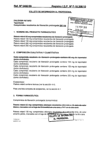 Ref. N&deg; 54ﬁ2109 Registro I.5.P. N&deg; F