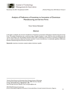 Analysis of Preference of Incentives to Innovation of Dominican