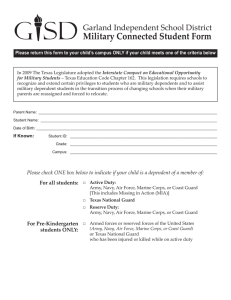 Military Connected Student Form - Garland Independent School