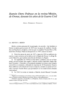 Ramón Otero Fedrayo en la revista Misión, de Orense, durante los