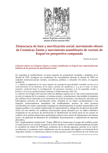 Democracia de base y movilización social: movimiento obrero de