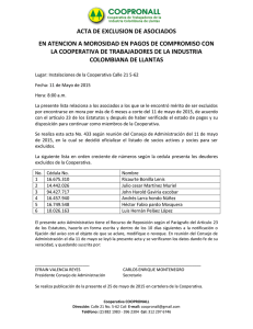 ACTA DE EXCLUSION DE ASOCIADOS EN ATENCION A