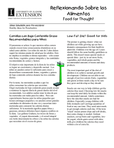 Reflexionando Sobre los Alimentos - University of Illinois Extension