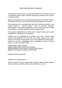 declaración de la habana - Parlamento Latinoamericano