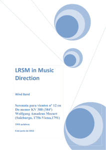LRSM in Music Direction Wind Band Serenata para vientos nº 12 en