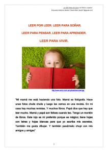 LEER PARA VIVIR. LEER PARA VIVIR.