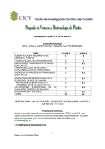 Ingenieria genetica de plantas