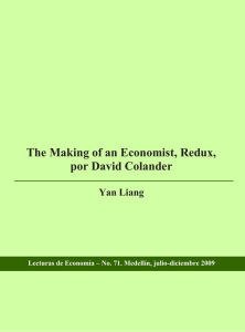 The Making of an Economist, Redux, por David Colander Yan Liang