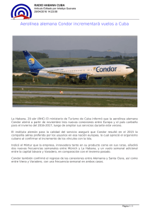Aerolínea alemana Condor incrementará vuelos a Cuba