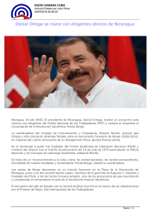 Daniel Ortega se reúnecon dirigentes obreros de Nicaragua