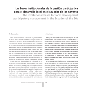 Las bases institucionales de la gestión participativa para el