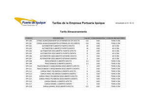 Tarifas de la Empresa Portuaria Iquique