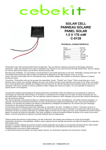 SOLAR CELL PANNEAU SOLAIRE PANEL SOLAR 1.5 V 170 mW C