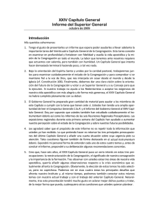 XXIV Capítulo General Informe del Superior General