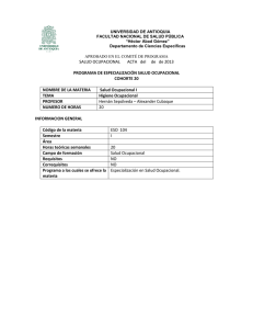 SALUD OCUPACIONAL ACTA del de de 2013 PROGRAMA DE