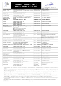 instrucciones para la recepcion de muestras