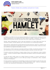 Teatro Globe de Londres actuará en Cuba