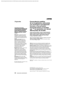 Concordancia analítica de la tiroglobulina estimulada con tirotropina