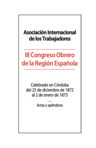 Actas III Congreso de la Region Española de la AIT Cordoba 1873