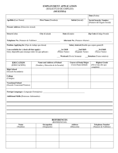 employment application (solicitud de empleo) (muestra) references