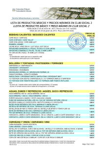 lista precios caf ua - Universidad de Alicante