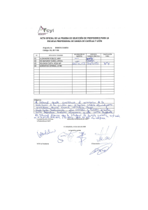 acta oficial de la prueba de selección de profesores para la