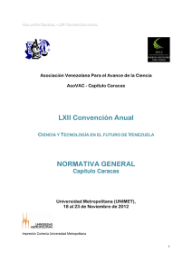 LXII Convención Anual NORMATIVA GENERAL