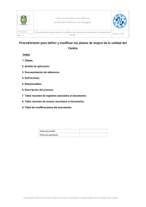 P-CUD-02. Procedimiento para definir y modificar los planes de