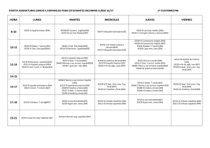 Horarios asignaturas 1 cuatrim. Incoming