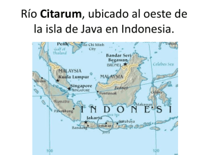 Río Citarum, ubicado al oeste de la isla de Java en Indonesia. .