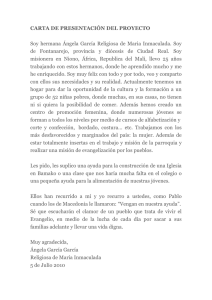 Carta de la Hermana Ángela García