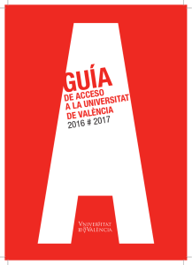 Guía de acceso a la Universitat de València 2016-2017