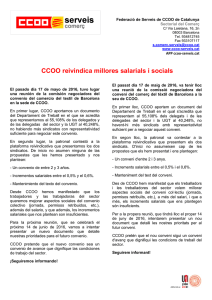 CCOO reivindica millores salarials i socials