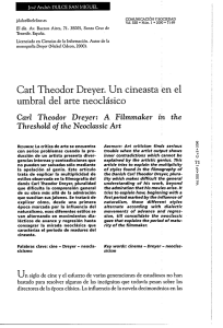 Carl Theodor Dreyer. Un cineasta en el umbral del arte