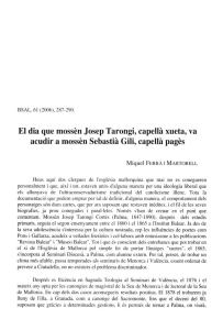 El dia que mossèn Josep Tarongi, capellà xueta, va acudir a