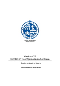 Windows XP Instalación y configuración de hardware