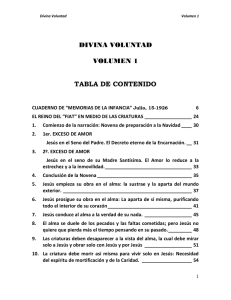 DIVINA VOLUNTAD VOLUMEN 1 TABLA DE CONTENIDO