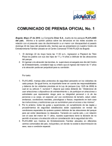 COMUNICADO DE PRENSA OFICIAL No. 1