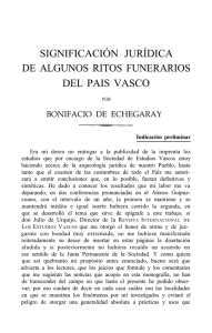 Significación jurídica de algunos ritos funerarios del País Vasco
