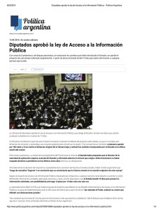 Diputados aprobó la ley de Acceso a la Información Pública