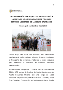 buque isla bartolome - Presidencia de la República del Ecuador