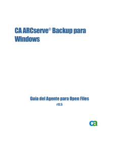 CA ARCserve Backup para Windows Guía del Agente para Open Files