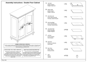 Page 1 Assembly Instructions - Double Floor Cabinet ASSEMBLY