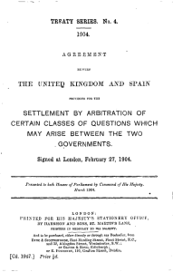 the uniteiq kingdom and spain settlement by arbitration of certain