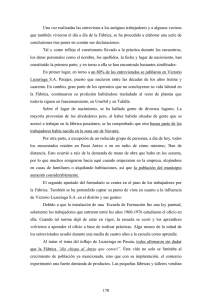 170 Una vez realizadas las entrevistas a los antiguos trabajadores