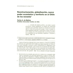 Reestructuración, globalización, nuevo poder económico y territorio