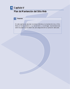 Capitulo V: Plan de Mantención del Sitio Web (Guía para Desarrollo